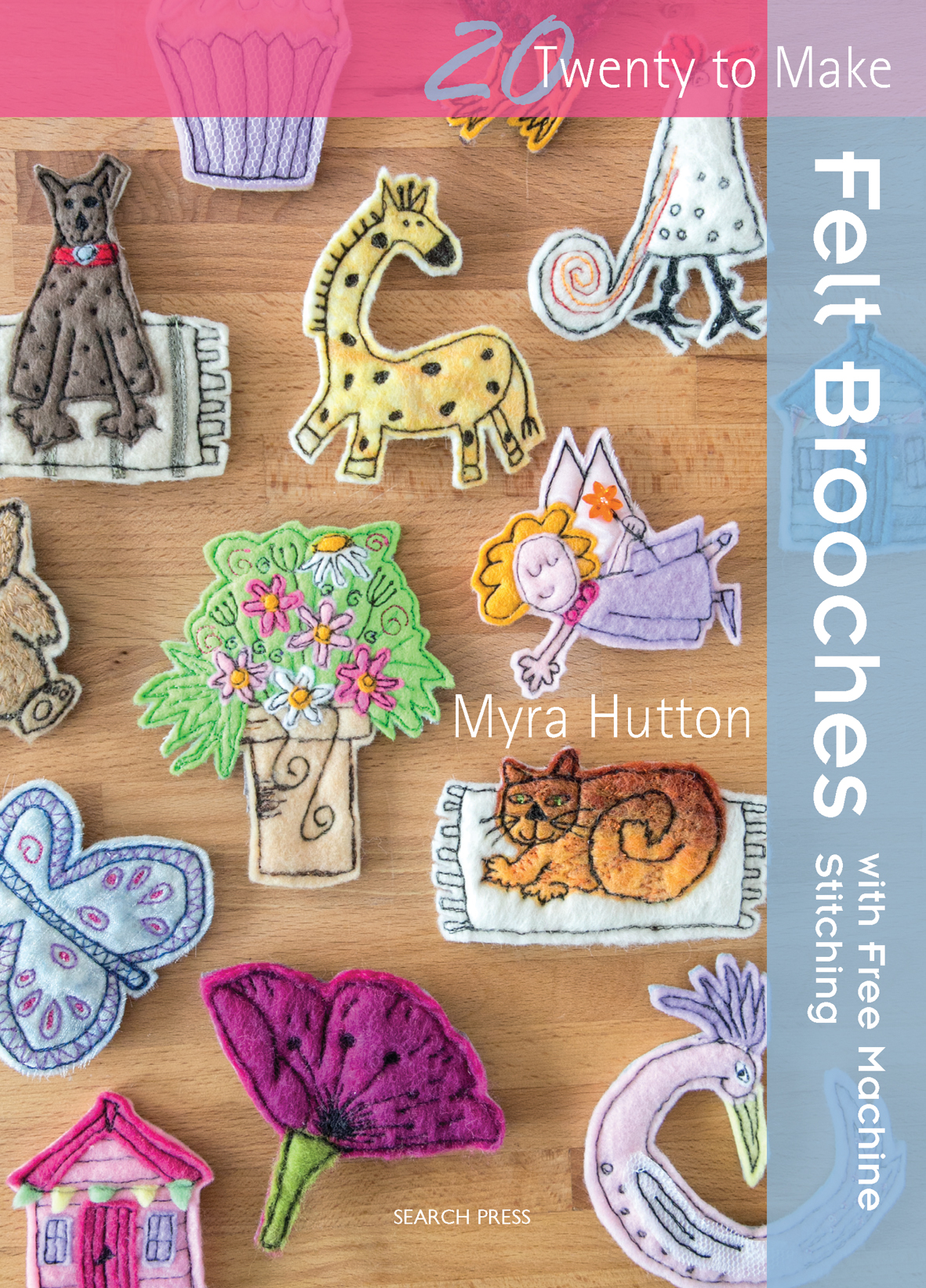 Felt Brooches with Free Machine Stitching