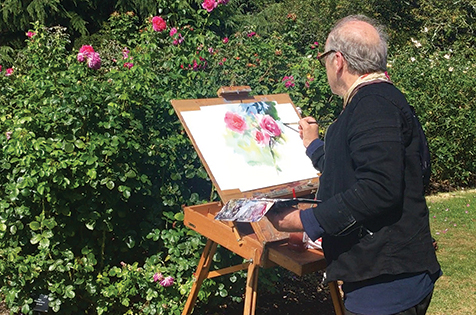 Trevor painting at Kew